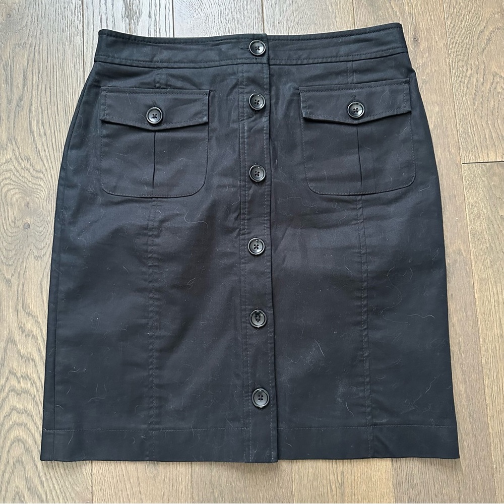 Banana Republic Black Button-Down Pencil Skirt